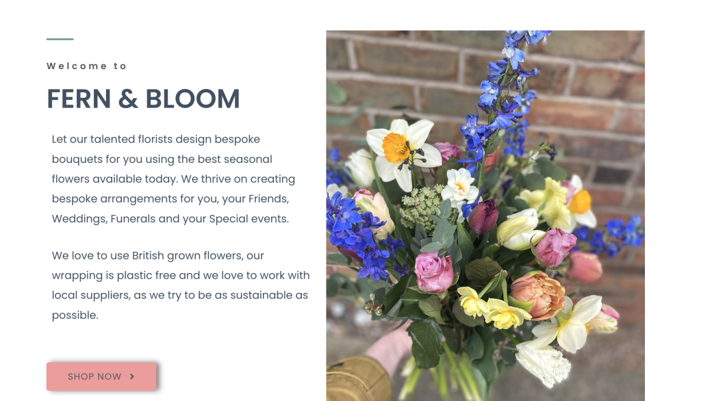 Fern and Bloom florist website
