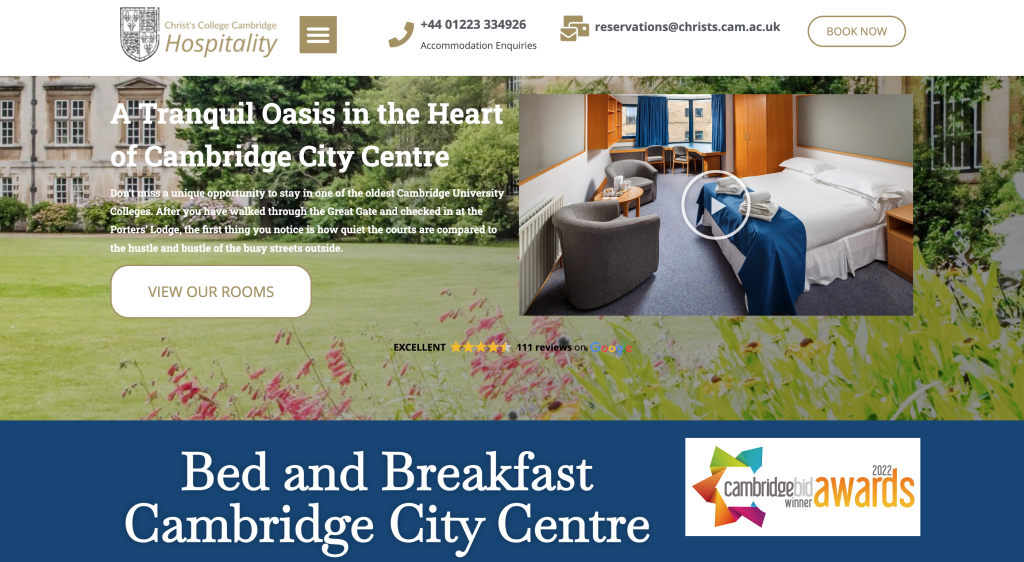 College Hospitality Website